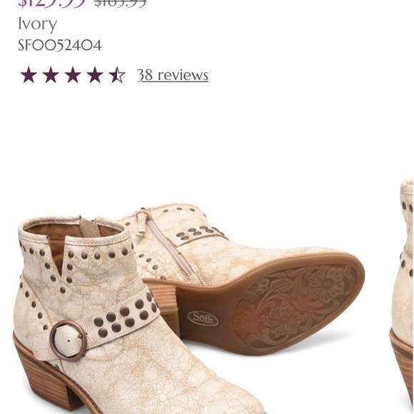 New Sofft Ivory Western-chic booties size 8 - Picture 2 of 16